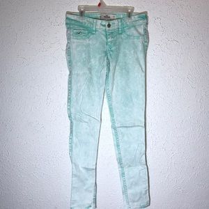 Hollister Green Destroyed Denim Jeans